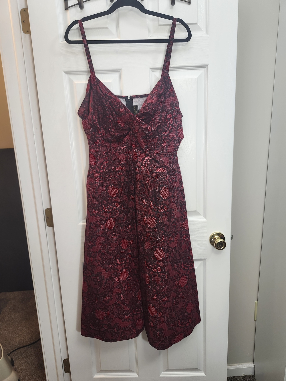 Stop Staring! Red Lace-Print Midi Dress, 22 ~Torrid 3 X Equivalent